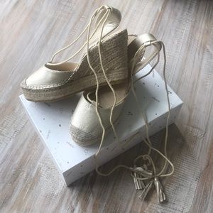 Espadrille tie wedge Sandals champagne size 38